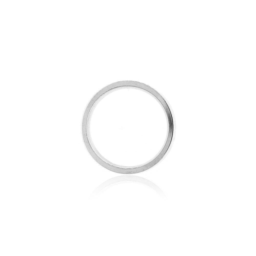Flat Court Profile 5mm Band Ring - Sterling Silver Rings