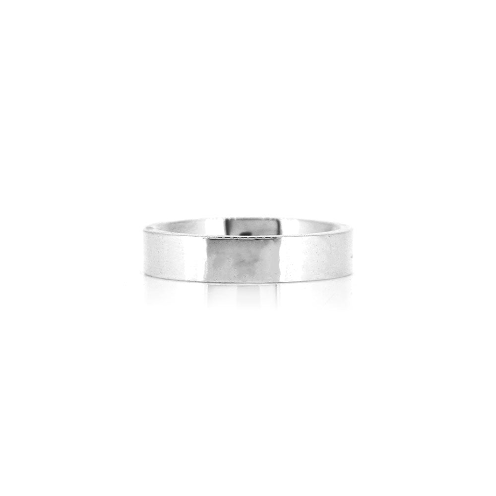 Flat Court Profile 5mm Band Ring - Sterling Silver Rings