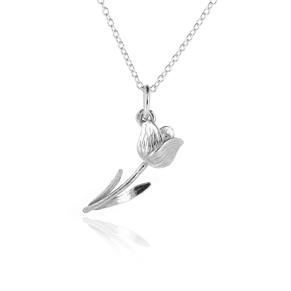 Tulip Pendant Necklace - Sterling Silver Necklace