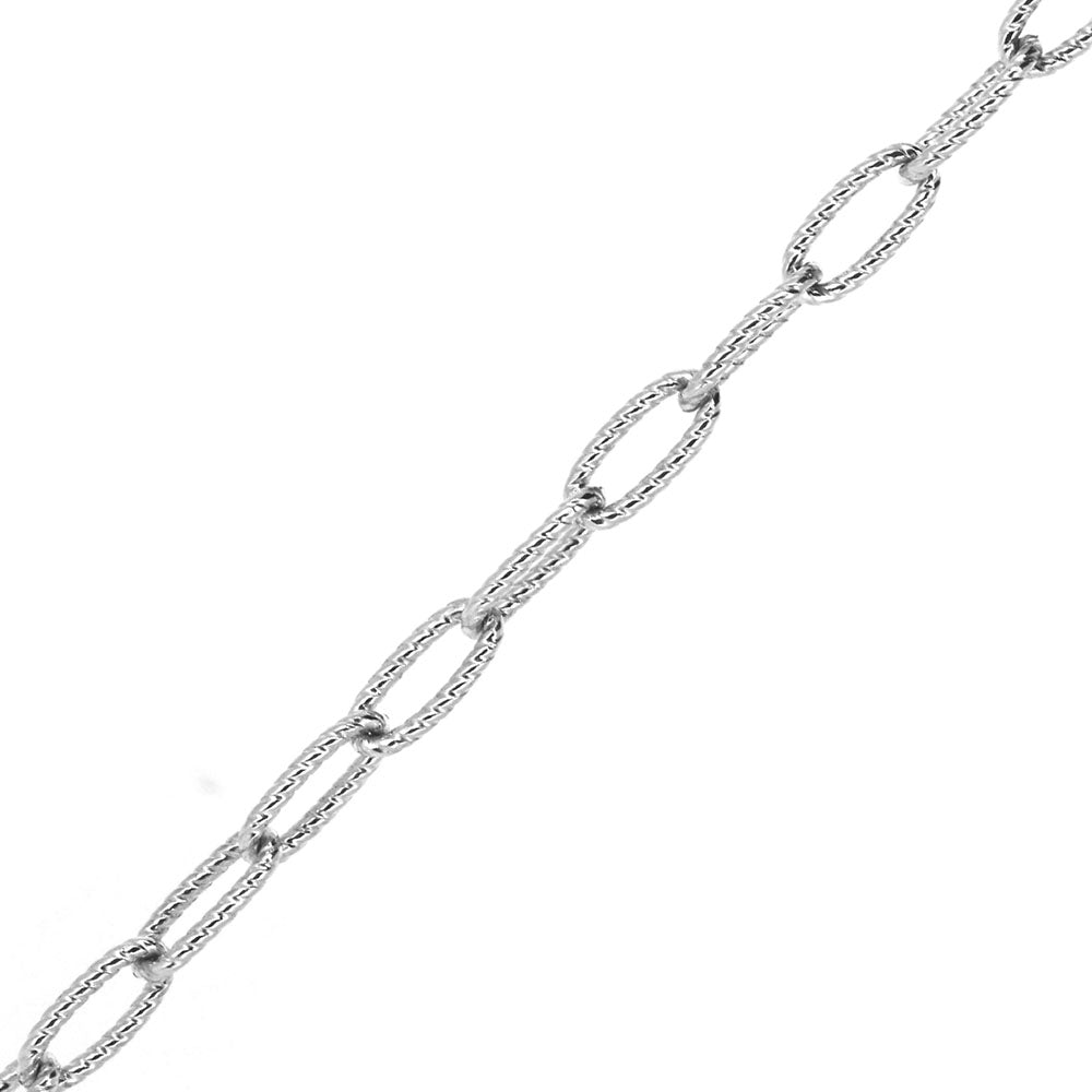 Twisted Trace Chain Bracelet - Sterling Silver - 7.5 Inch (19cm) length, 3mm width Bracelets