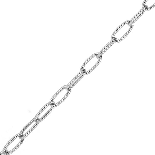 Twisted Trace Chain Bracelet - Sterling Silver - 8.5 Inch (21cm) length, 3mm width Bracelets