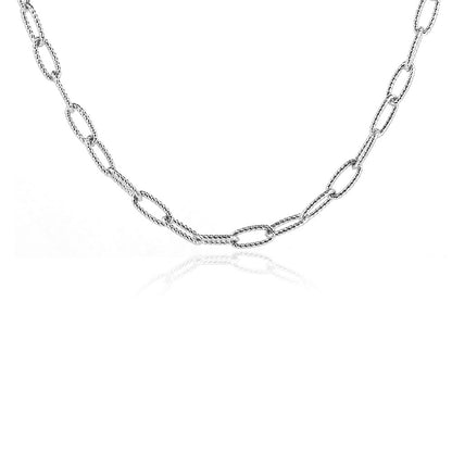 Twisted Trace Chain - Sterling Silver Necklace