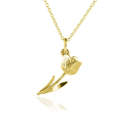 Tulip Pendant Necklace - Yellow Gold Vermeil Necklace