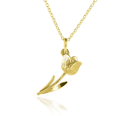 Tulip Pendant Necklace - Yellow Gold Vermeil Necklace