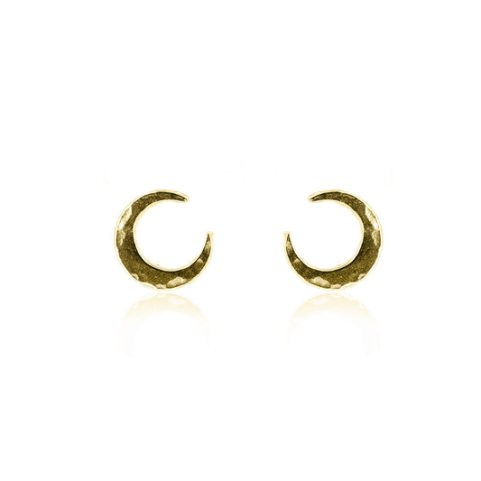 Crescent Moon Stud Earrings - Yellow Gold Vermeil Stud Earrings
