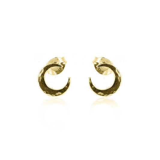 Crescent Moon Stud Earrings - Yellow Gold Vermeil Stud Earrings