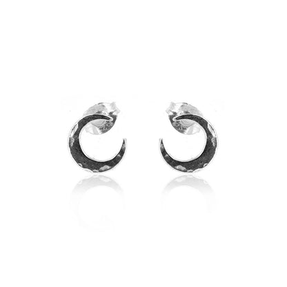 Crescent Moon Stud Earrings - Sterling Silver Stud Earrings