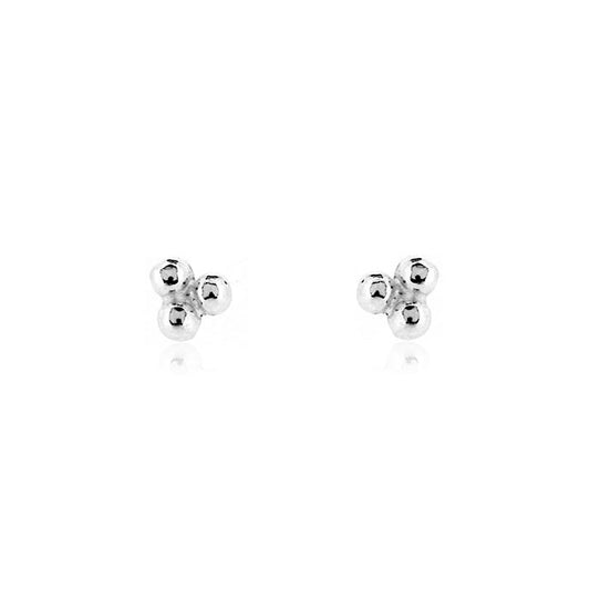 Alyssia Trefoil Stud Earrings - Sterling Silver Stud Earrings