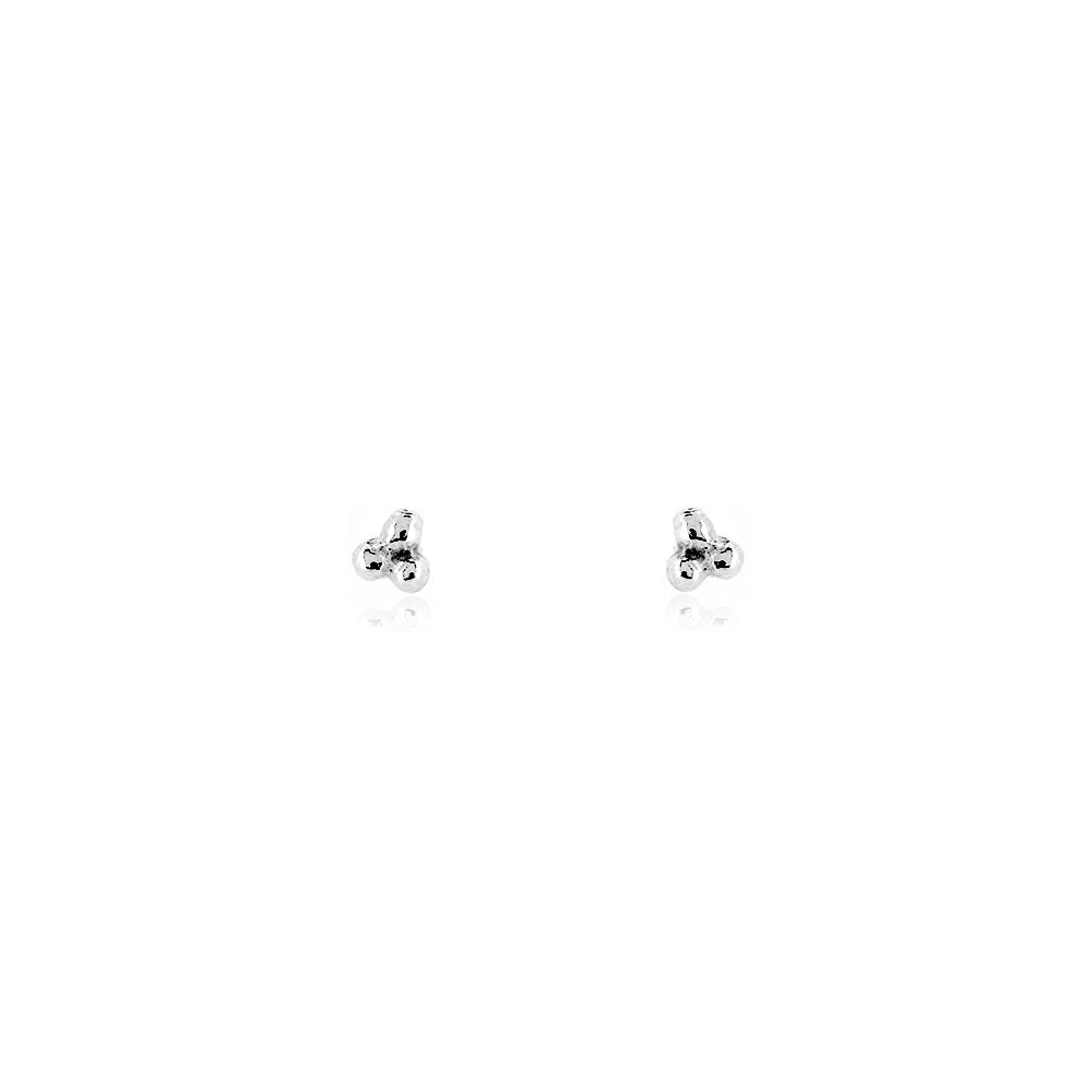 Alyssia Trefoil Micro Stud Earrings - Sterling Silver Stud Earrings