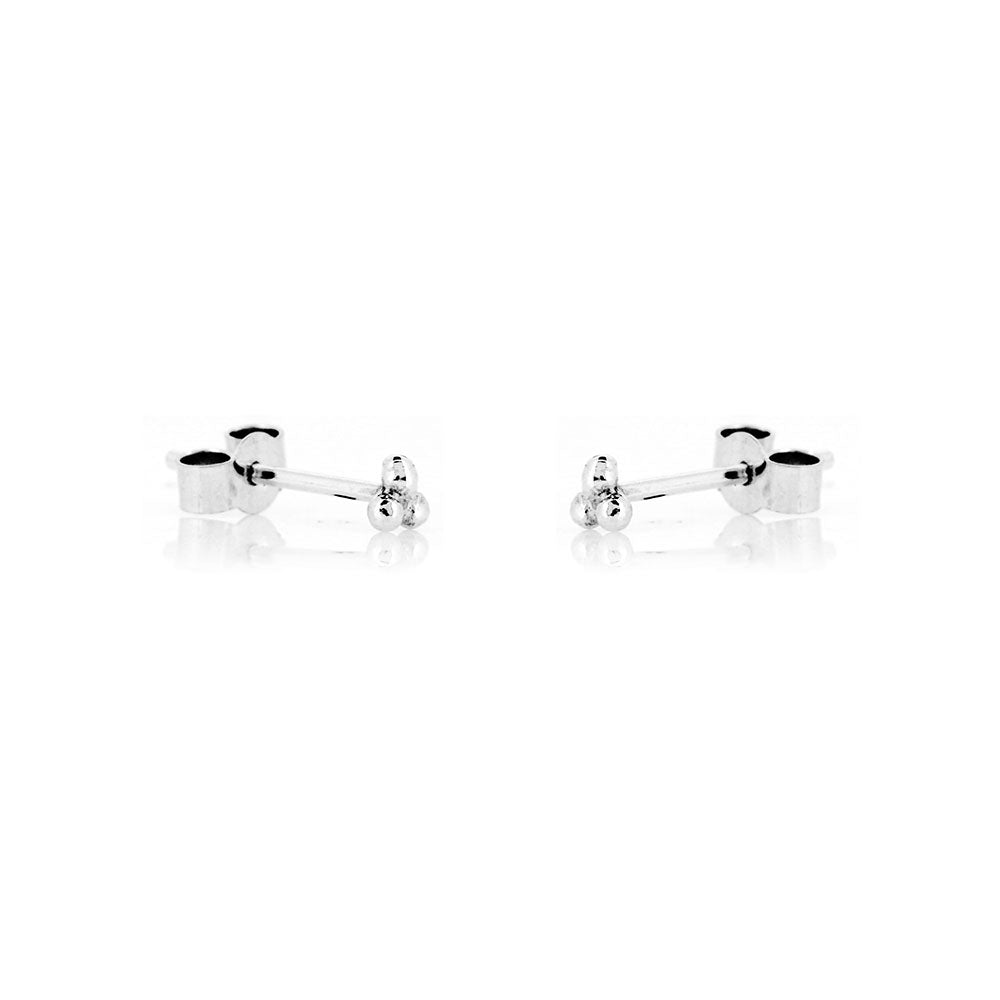 Alyssia Trefoil Micro Stud Earrings - Sterling Silver Stud Earrings
