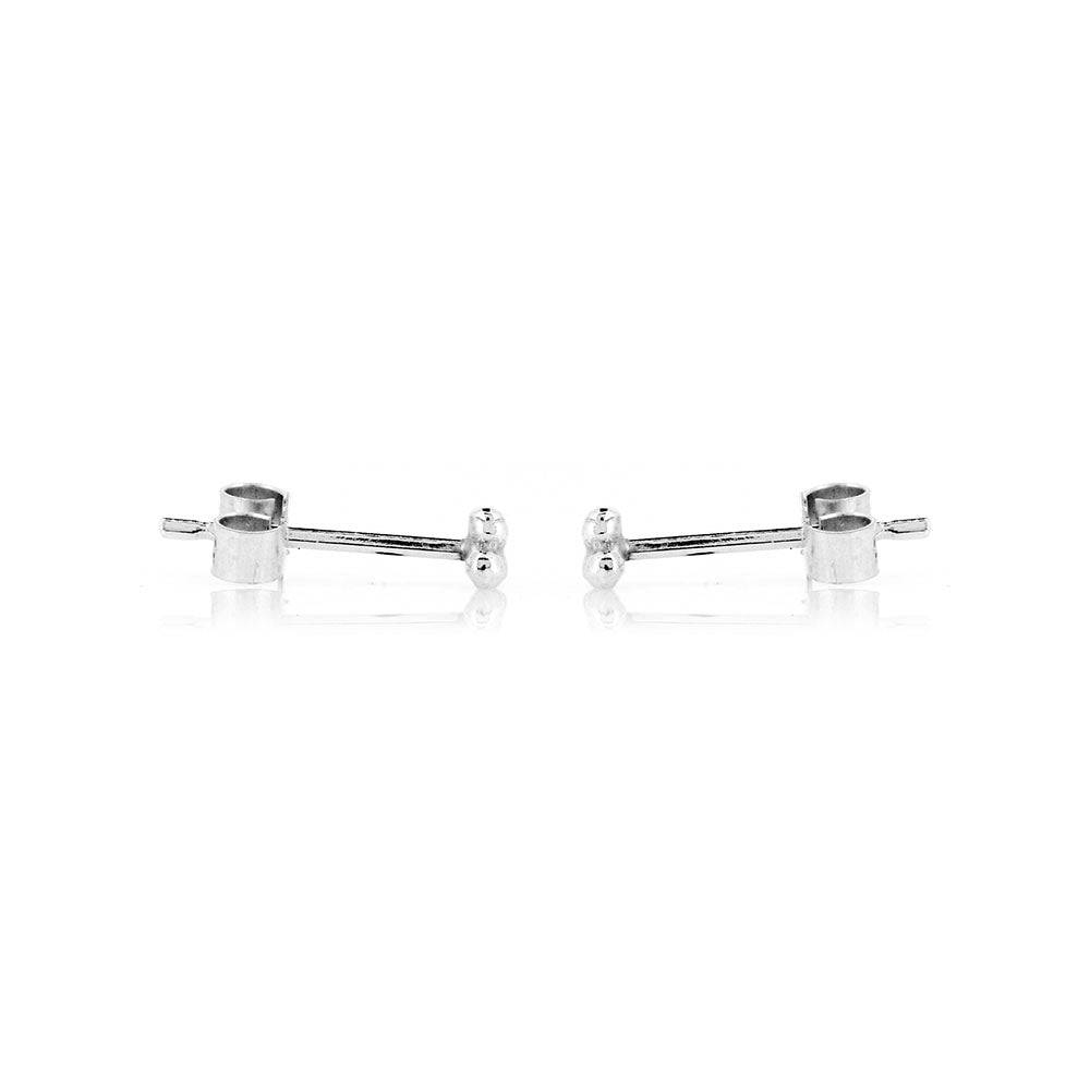 Alyssia Trefoil Micro Stud Earrings - Sterling Silver Stud Earrings