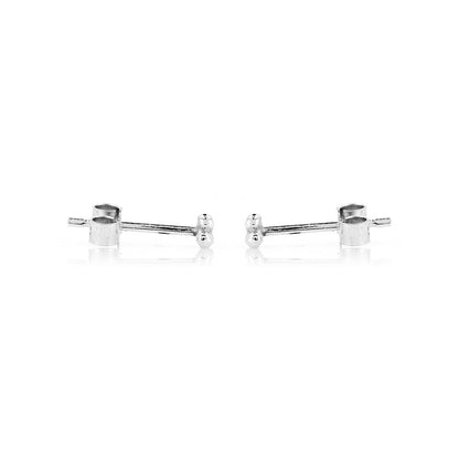 Alyssia Trefoil Micro Stud Earrings - Sterling Silver Stud Earrings