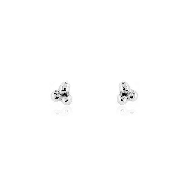 Alyssia Trefoil Micro Stud Earrings - Sterling Silver Stud Earrings