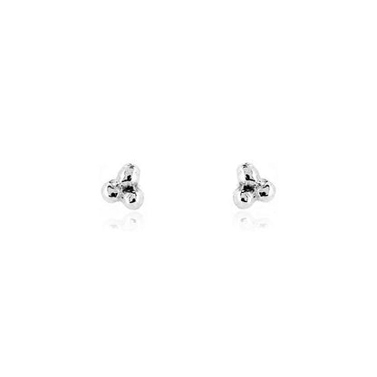 Alyssia Trefoil Micro Stud Earrings - Sterling Silver Stud Earrings