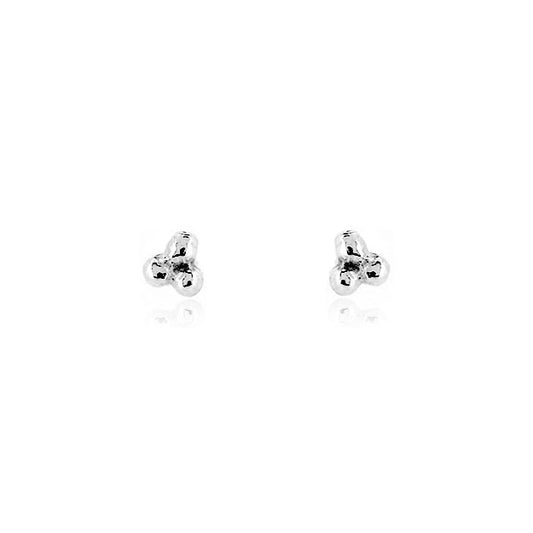 Alyssia Trefoil Micro Stud Earrings - Sterling Silver Stud Earrings