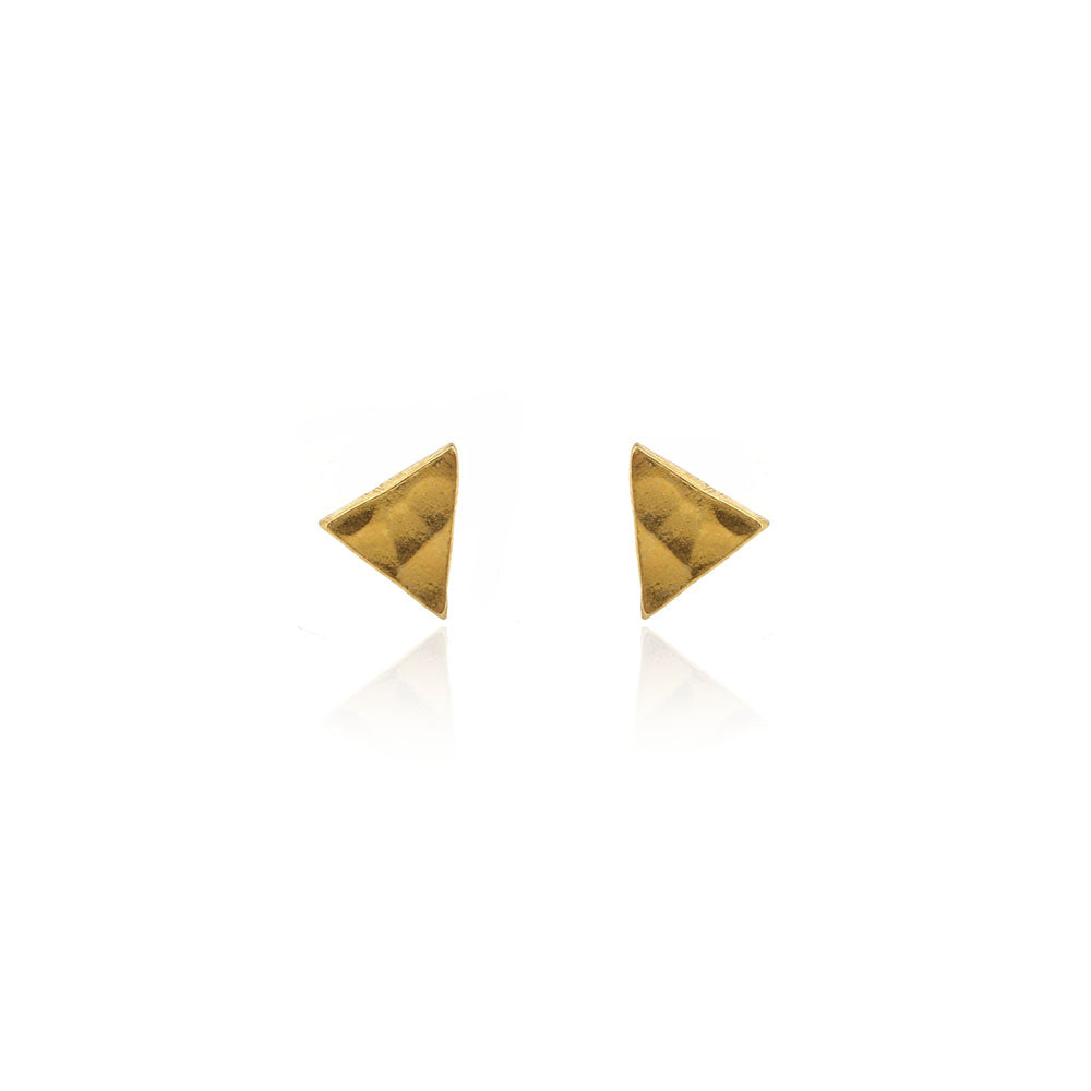 Micro Triangle Stud Earrings - Yellow Gold Vermeil Stud Earrings