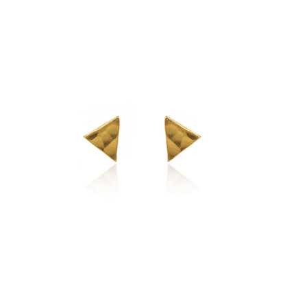 Micro Triangle Stud Earrings - Yellow Gold Vermeil Stud Earrings