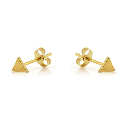 Micro Triangle Stud Earrings - Yellow Gold Vermeil Stud Earrings