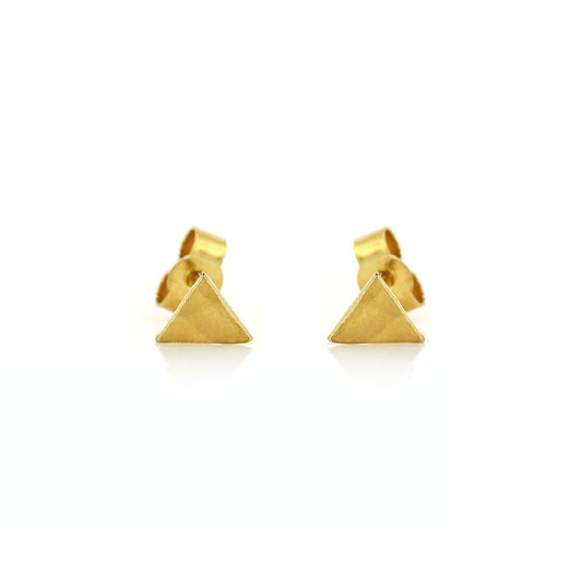 Micro Triangle Stud Earrings - Yellow Gold Vermeil Stud Earrings