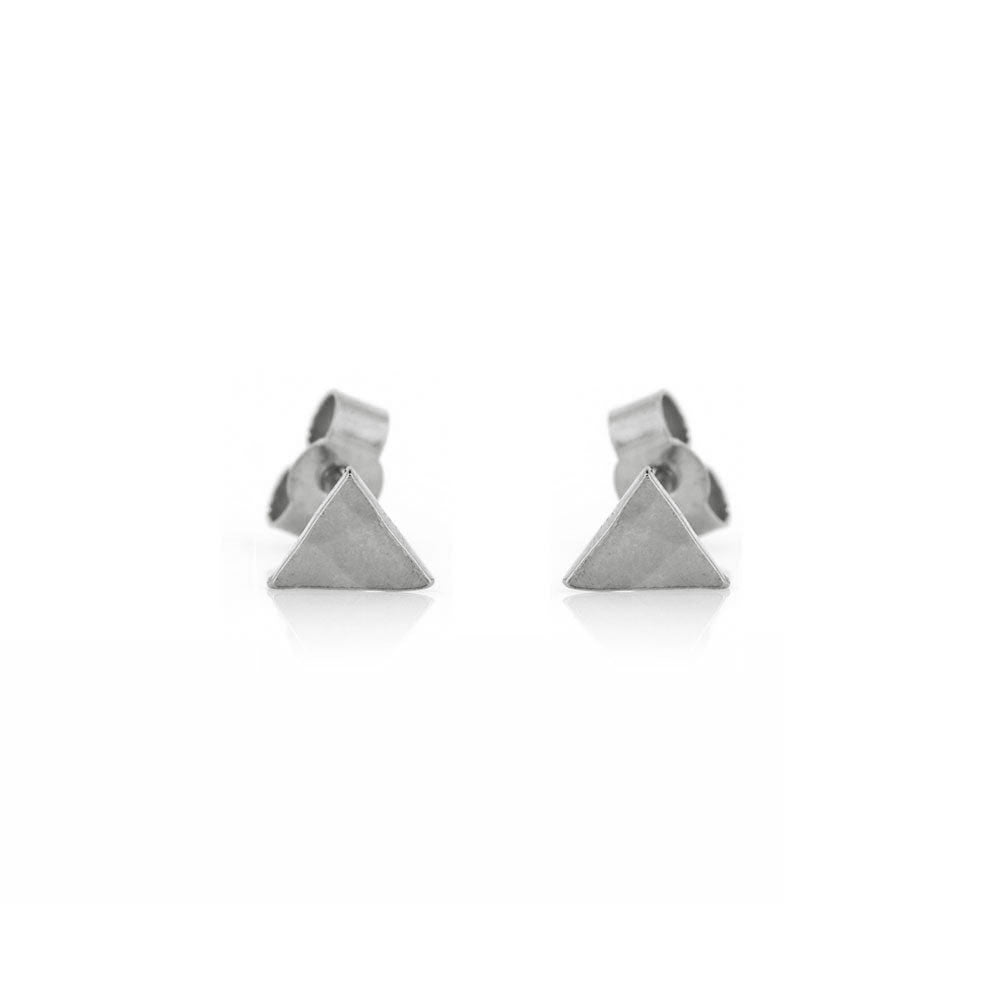 Micro Triangle Stud Earrings - Sterling Silver Stud Earrings