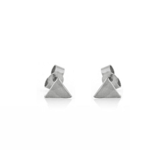 Micro Triangle Stud Earrings - Sterling Silver Stud Earrings
