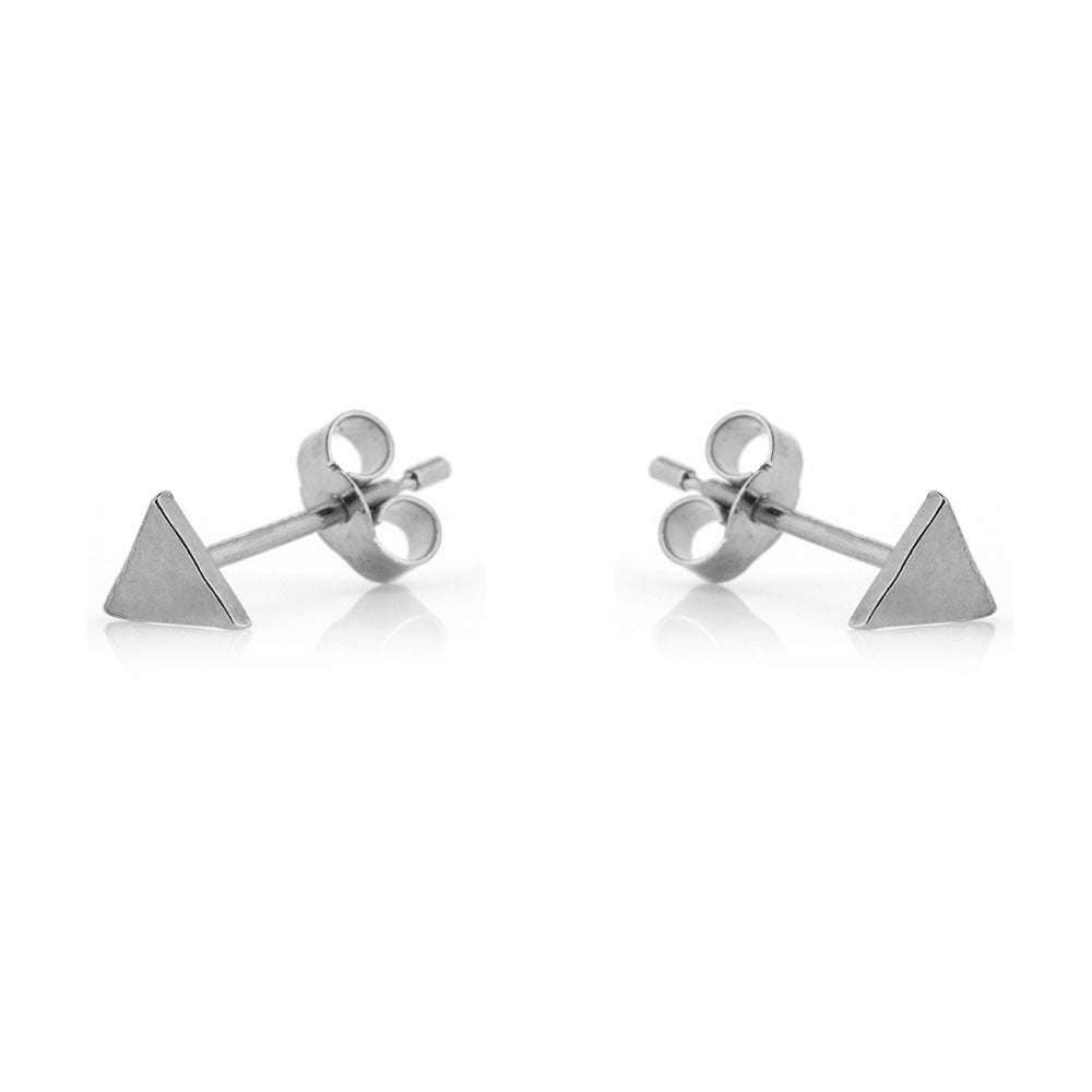 Micro Triangle Stud Earrings - Sterling Silver Stud Earrings