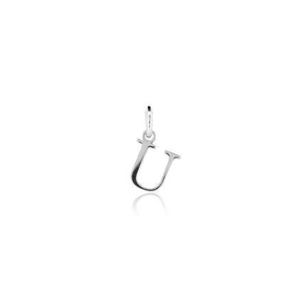 Initial "U" Charm - Sterling Silver Pendants and Charms