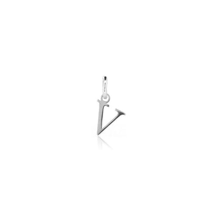 Initial "V" Charm - Sterling Silver Pendants and Charms