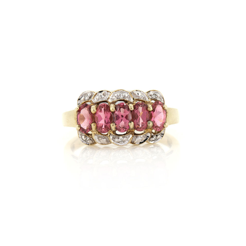 Pre-Owned - Pink Stone Dress Ring