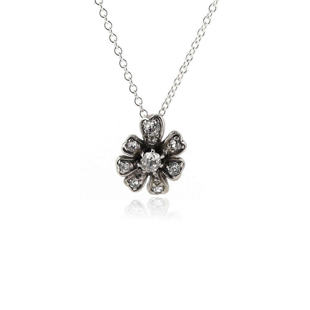 Antique Remodel - Diamond Flower Pendant Pendant