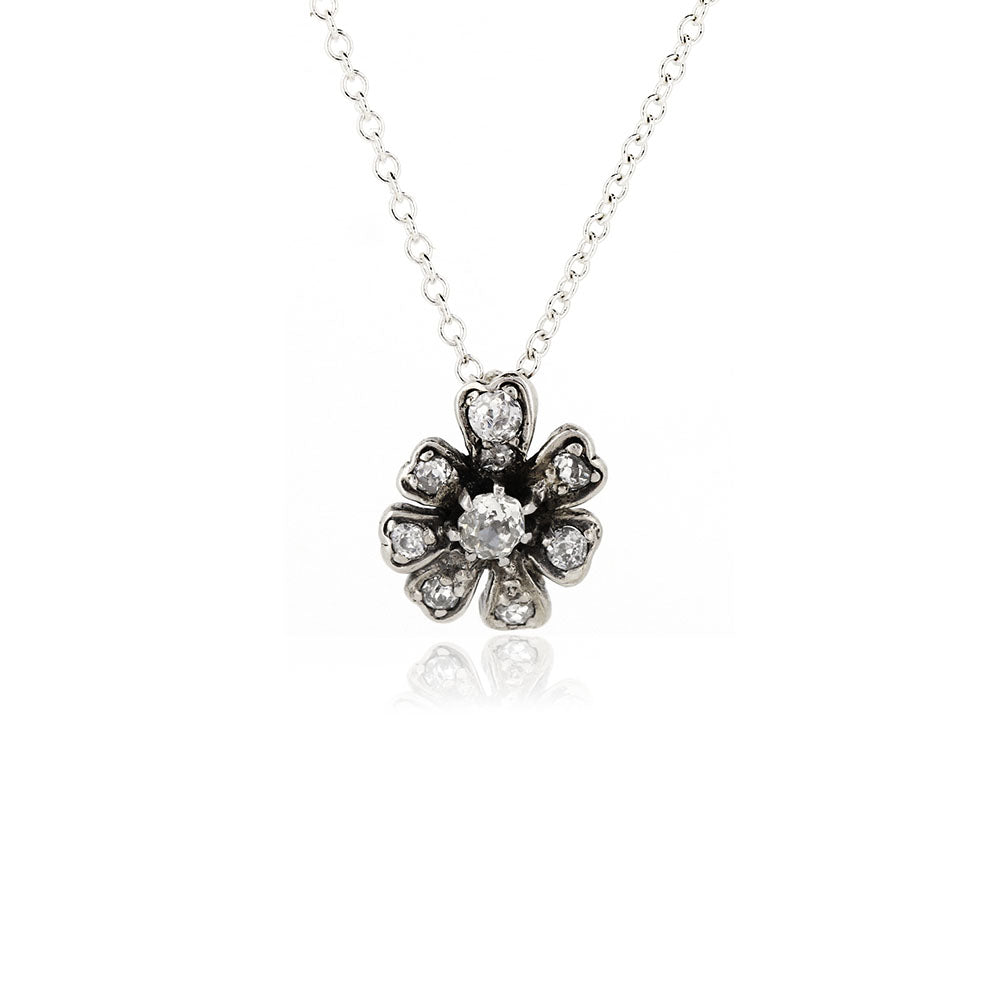 Antique Remodel - Diamond Flower Pendant Pendant