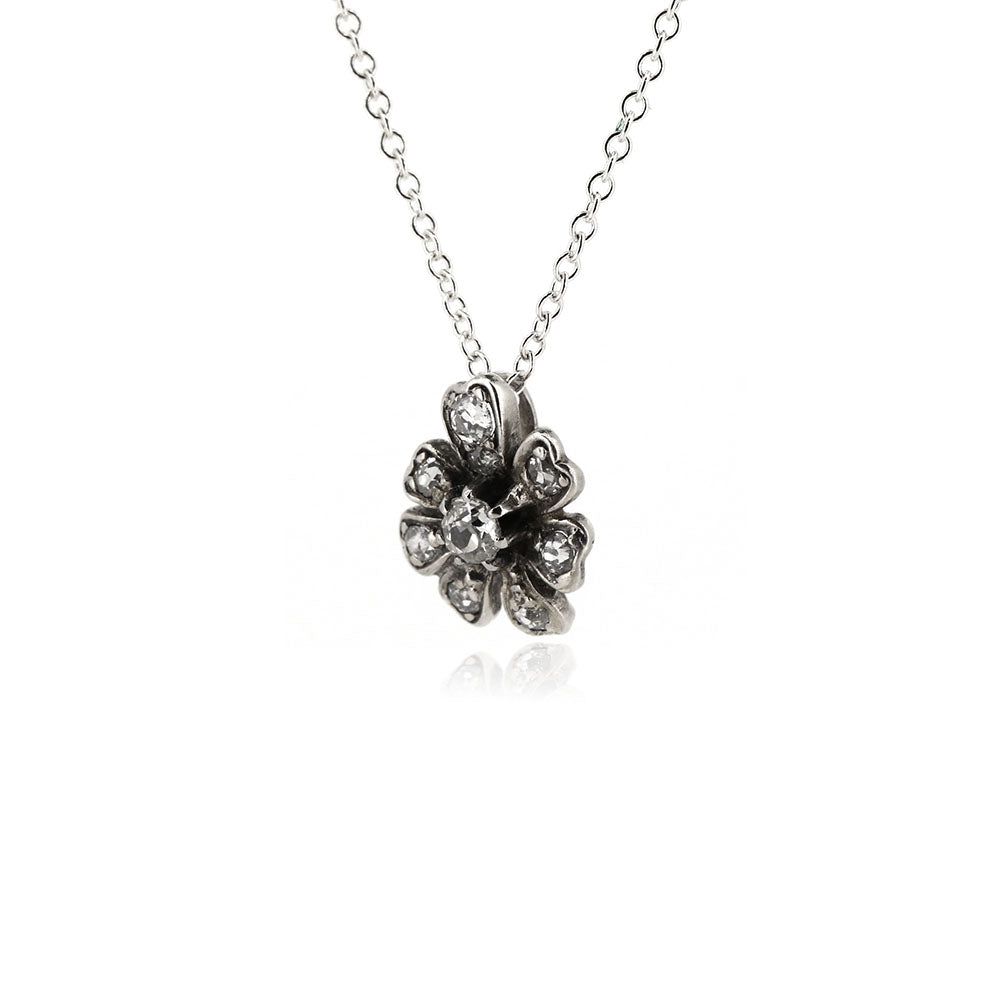 Antique Remodel - Diamond Flower Pendant Pendant