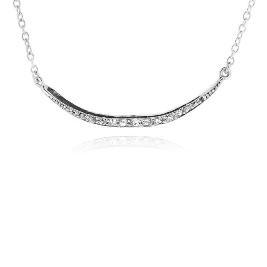 Antique Remodel - Diamond Curved Centrepiece Necklace Necklace