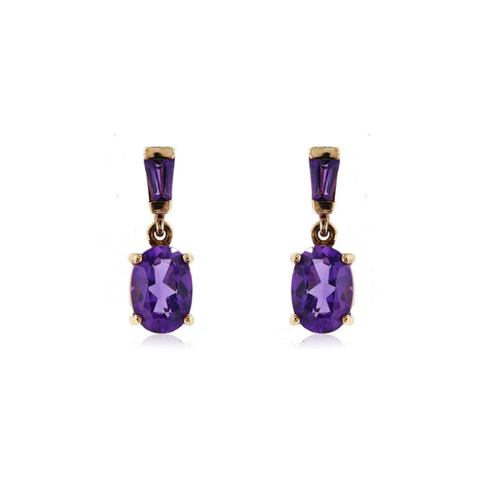 Pre-Owned - Amethyst Drop Earrings Drop Earrings