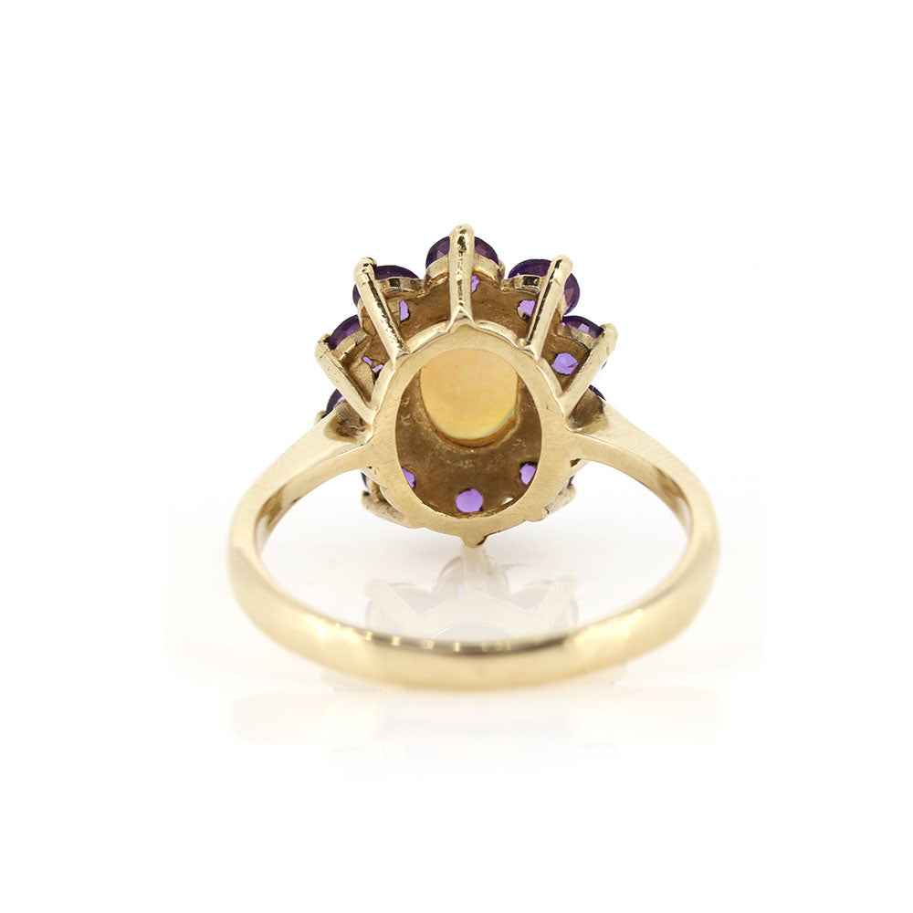 Pre-Owned - Amethyst and Opal Cluster Ring Rings