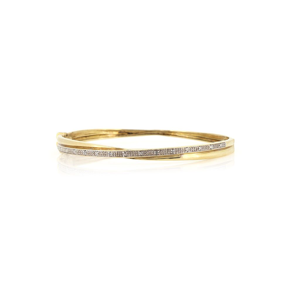 Pre-Owned - Diamond Crossover Gold Bangle