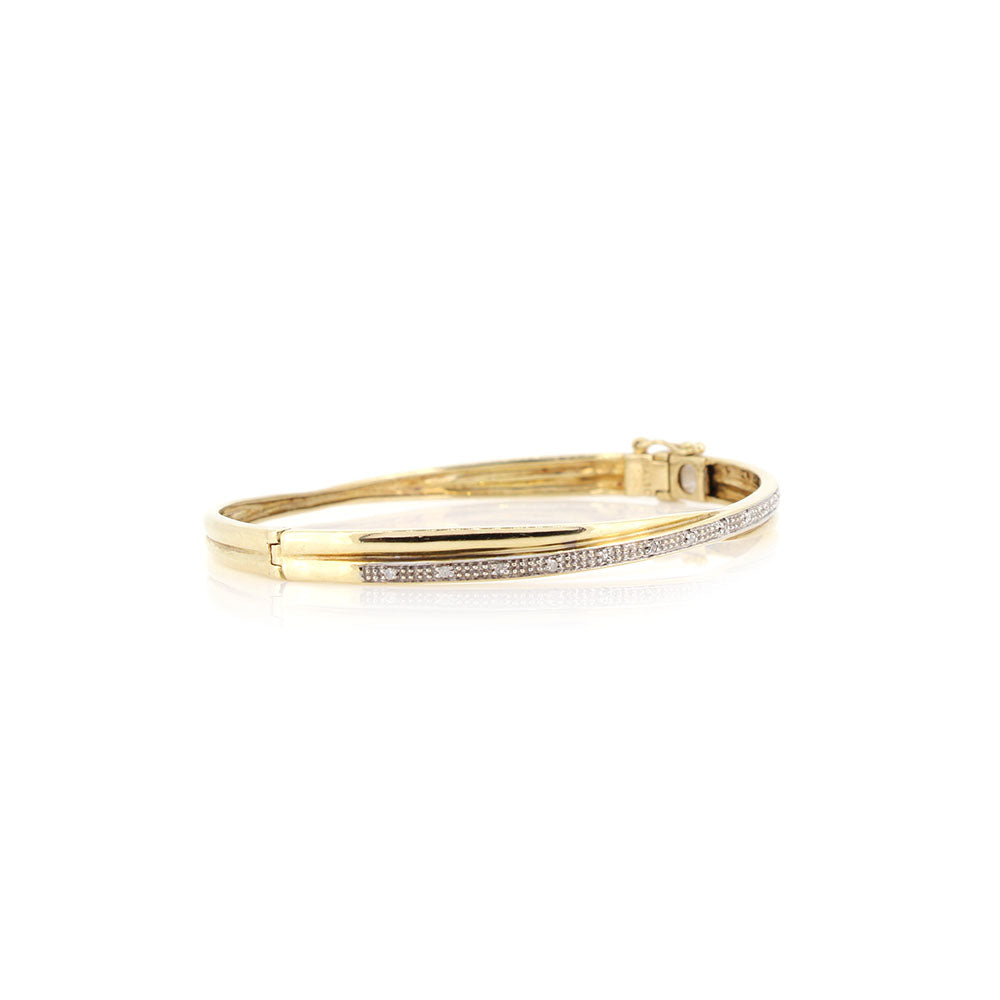 Pre-Owned - Diamond Crossover Gold Bangle