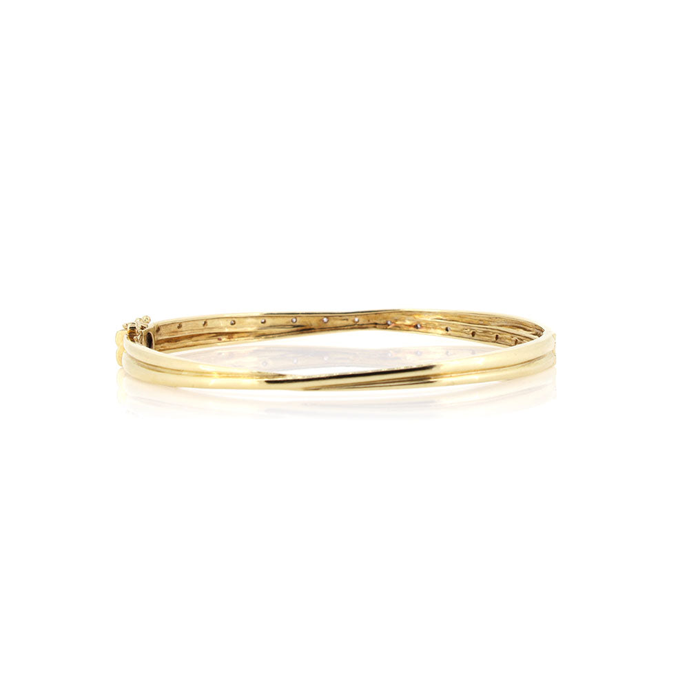 Pre-Owned - Diamond Crossover Gold Bangle