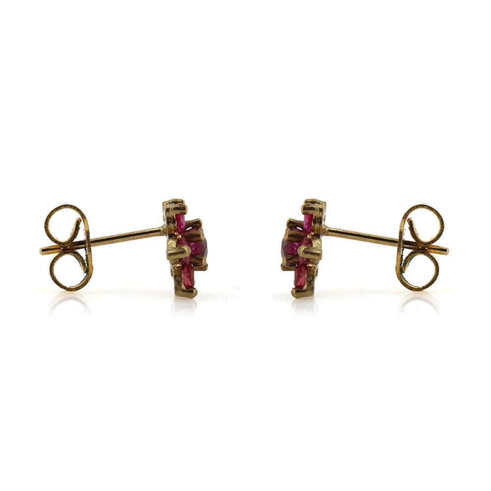 Pre-Owned - Ruby Cluster Stud Earrings