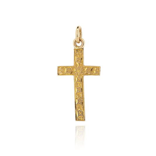 Antique - Hand Engraved Cross Pendant Pendant
