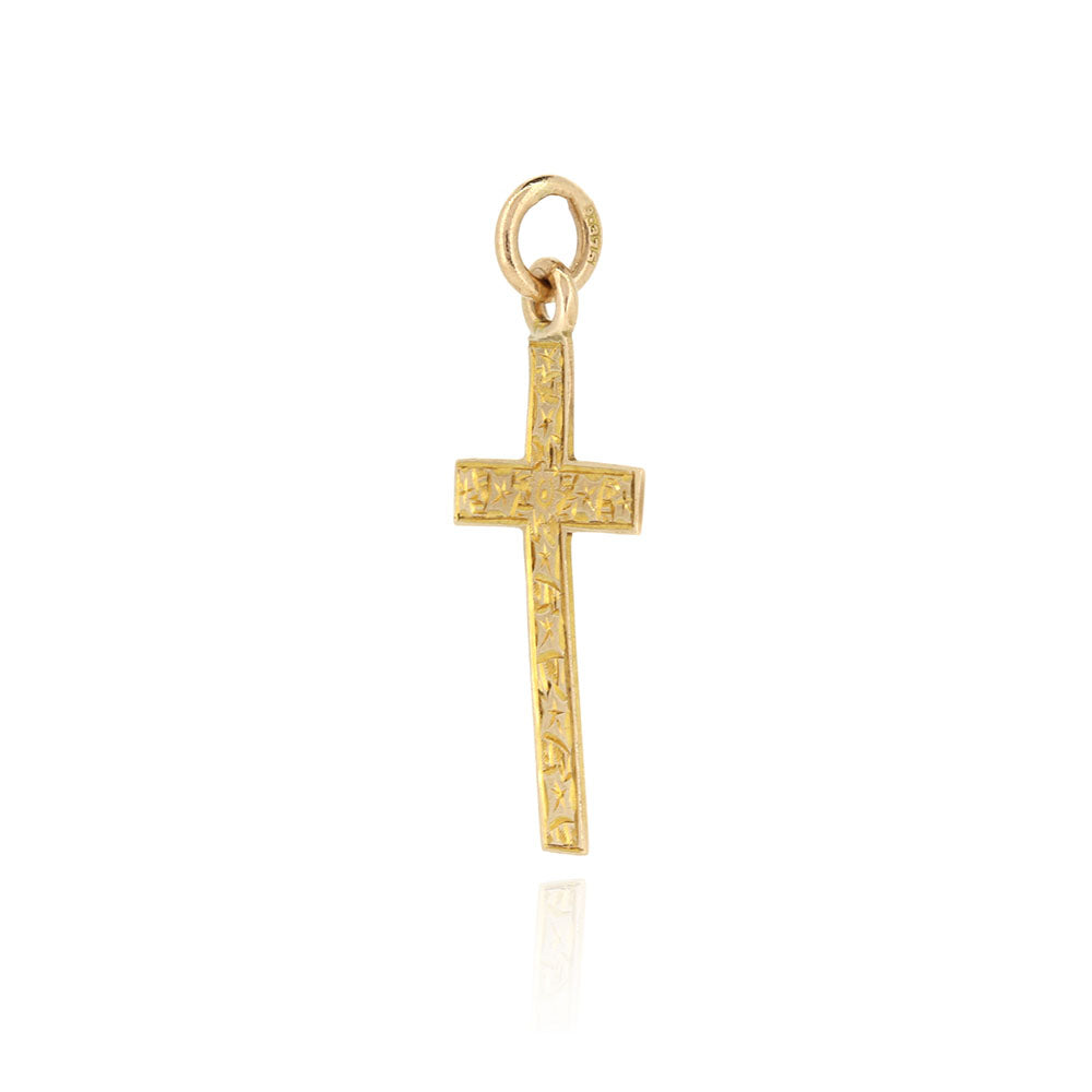 Antique - Hand Engraved Cross Pendant Pendant