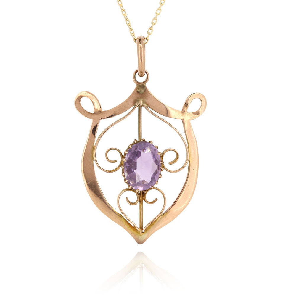 Antique - Amethyst Art Nouveau Pendant Pendant