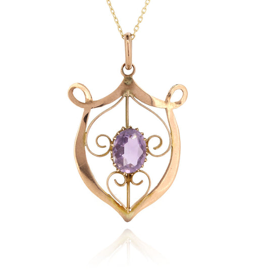 Antique - Amethyst Art Nouveau Pendant Pendant