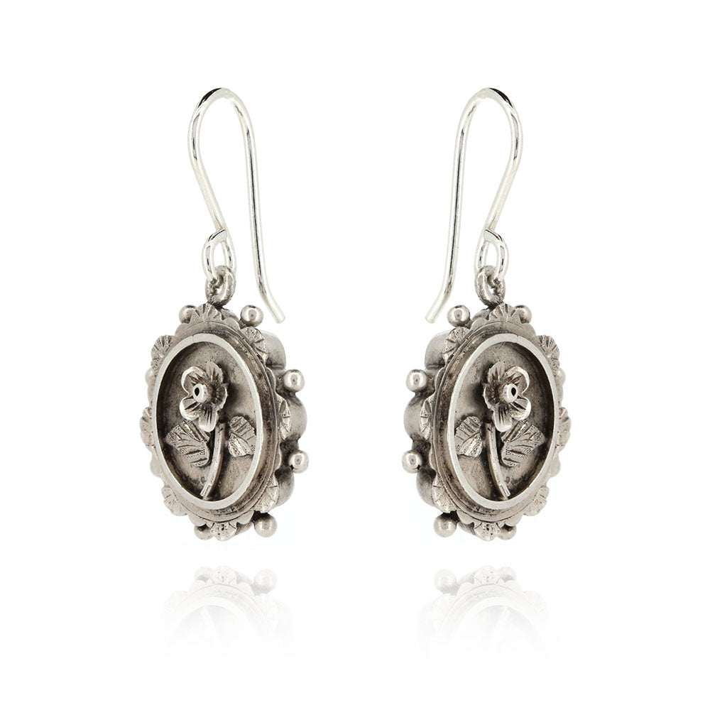 Antique - Victorian Floral Drop Earrings Drop Earrings