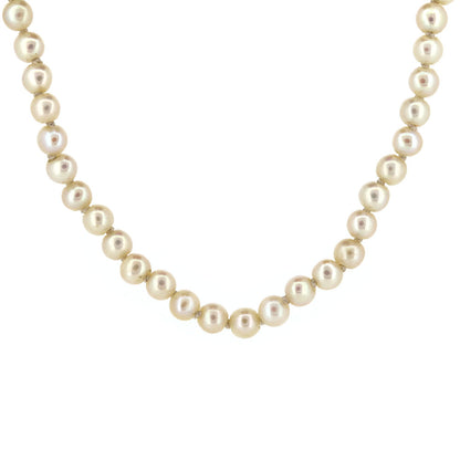 Pre-Owned - Knotted Cultured Pearl Necklace Necklace