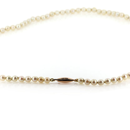 Pre-Owned - Knotted Cultured Pearl Necklace Necklace