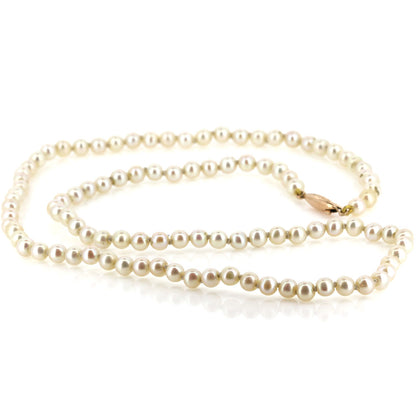 Pre-Owned - Knotted Cultured Pearl Necklace Necklace