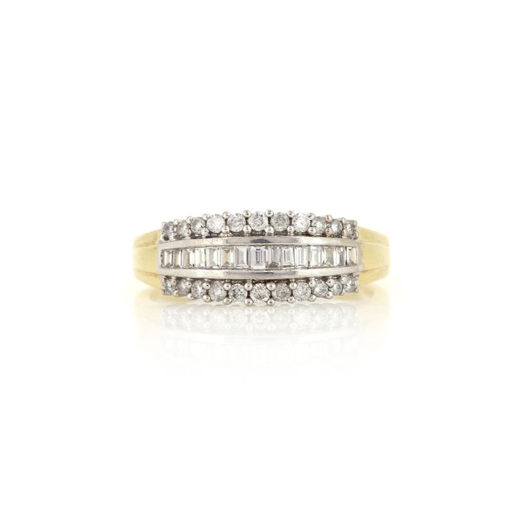 Pre-Owned - Three Row Diamond Ring