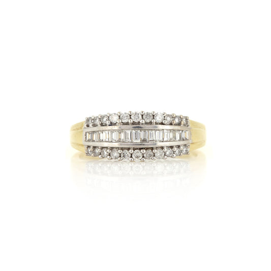 Pre-Owned - Three Row Diamond Ring