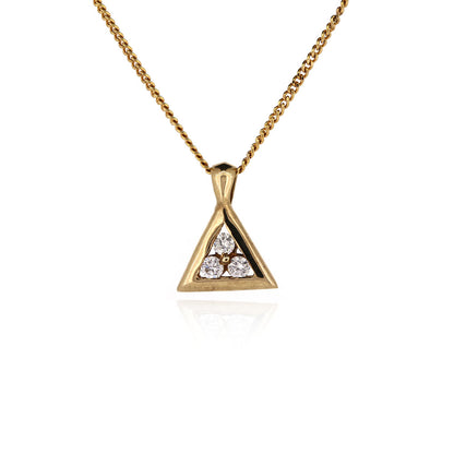 Pre-Owned - Diamond Set Triangle Pendant & Chain Pendant